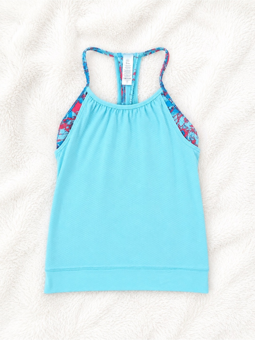 Ivivva by Lululemon Youth Size 10 Blue Athletic Tank Top w Built-In Sports Bra
